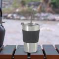 Insulated Sippy Cup Coffee Travel Mug 474ml Reusable Stainless Steel, Leakproof Durable Coffee Tumbler Thermal Cup for Adult water. 