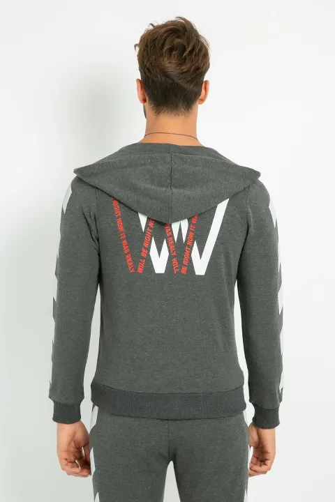 Sateen%20Men%20Men's%20Anthracite%20Hooded%20Printed%20Tracksuit%20Top%2020KEF385E116%20-%20Image%204