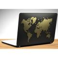 World Map, Golden, Laptop Skin Vinyl Sticker Decal, 12 13 13.3 14 15 15.4 15.6 inch Laptop Skin Sticker Cover Art Decal Protector Fits All Laptops. 