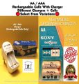 AA AAA Rechargeable Cell With Charger 1.2v Rechargeable Battery Cells Wall Travel Adapter. 