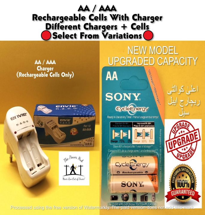 AA AAA Rechargeable Cell With Charger 1.2v Rechargeable Battery Cells Wall Travel Adapter