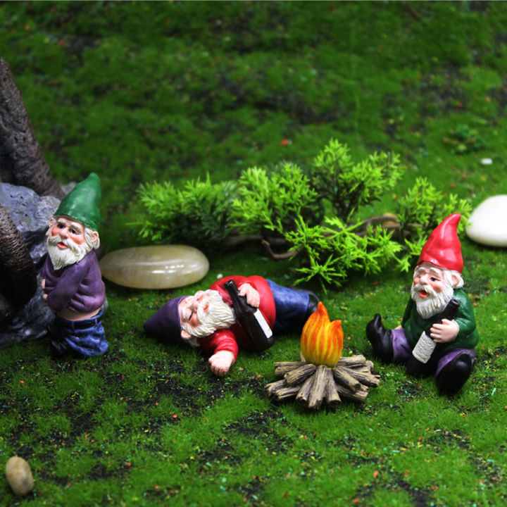 Fairy Garden Accessories Outdoor,Gnomes Garden Decorations-Mini Gnomes Fairy Garden Statue for Fairy Gardens Decoration