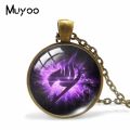 New Fairy Tail Anime Glass Dome Jewelry Pendants Fairy Tale Cartoon Patterns Handmade Zinc Alloy Necklace. 