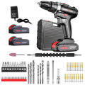 48V Dual Battery Electric Screwdriver Cordless Drill Multi-Speed Torque Adjustment Screwdriver Battery LED Lighting Electric Drill. 
