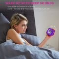Digital Alarm Clock with Snooze LED Night Light for Bedroom,Small Desk Bedside Travel Clocks Display Time Date,Purple. 