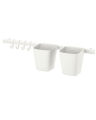 IKEA Pack of 7, 1 Rail with 4 hooks and 2 containers. 