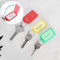 10pcs Plastic Key Tags with Flap Label Window Strong Split Ring for DIY ID Keychain Luggage Backpack Car Keys Identification Tag. 