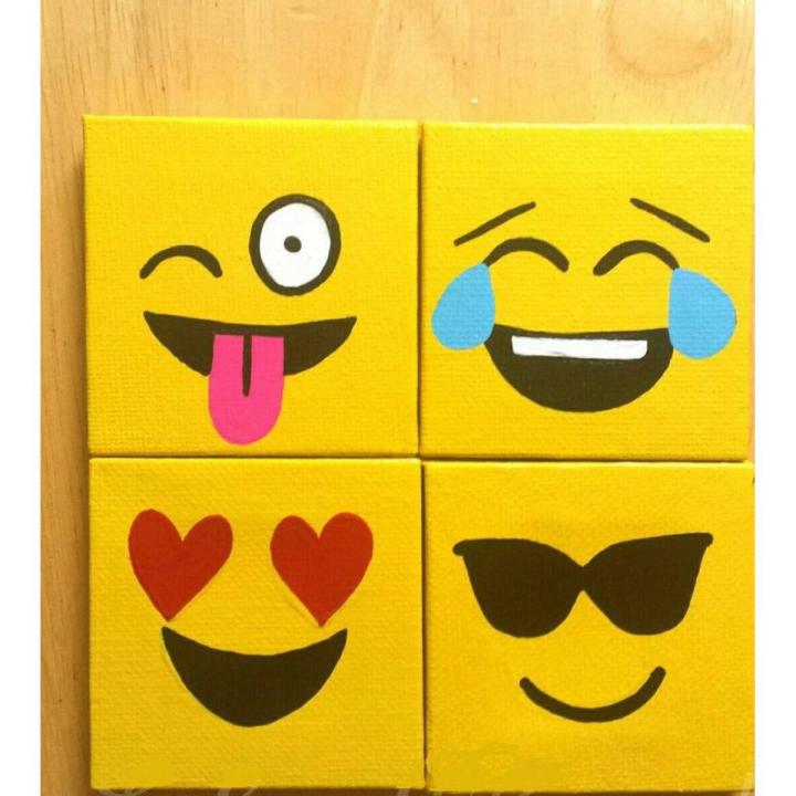 fuuny emoji Canvas Painting for kids room living room study room stairs side