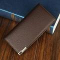 Genuine Leather Minimalist Men's Purse Long Wallet For Men Bi Fold Simple Wallet Clasp Card Holder Wallet. 