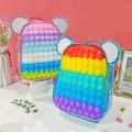 Pop It Backpacks Fidget Cartoon Ears School Bag Children's Cartoons Backpack for Boys and Girls Kindergarten Push Bubble Shoulder Bags Toy. 