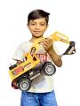 Kids Construction Crane Toy - Yellow Excavator Truck - Moveable Arm & Rotating Wheels - Durable Material - Educational & Fun Toy for Toddlers - Realistic Heavy-Duty Truck - Ideal Gift for Boys & Girls - Indoor & Outdoor Playset. 