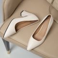 Korean Simple Heel Pointed Large Wedding Casual Non-slip Fashion Formal Women's Shoes Comfortable Thick High Heels. 