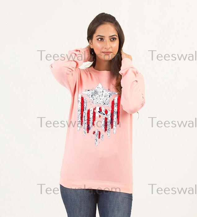 CAPTAIN AMERICA Pink Fleece Winter High Quality Sweatshirt For Women