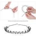 David_Beckham Style Black Metal Headbands Wave Hairband For Men Black Color Hair Band For Man For Daily Use Fashionable Black Metal Waved Style Alice Sports Hairband Headband Headwear Accessory Spring Wavy Hoop For Men Women (Zig Zag). 
