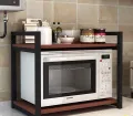 Mircowave Stand for Kitchen with Metal Frame and Wooden Shelf, Oven Stand Kitchen Organizer for Home. 