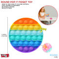 Stress Relief Pop It Rainbow Round Fidget Toys Poppet Push Pop Bubble Fidget Popping Sensory Toy for Kids and Adults Fidget Popit Popper Stress Relief 2 Shapes Fidget Poppers Circle For Boys & Girls. 