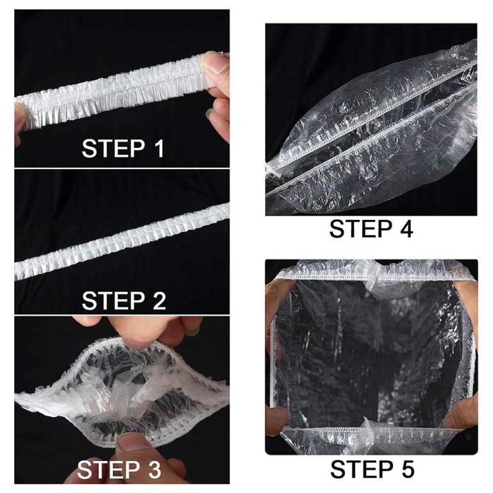 Shower Cap Disposable Large Bath Caps Thick Waterproof High Density Elastic Big Hair Caps for Men and Women, Waterproof Bath Hat Processing Hair Cover (Pack of 50)