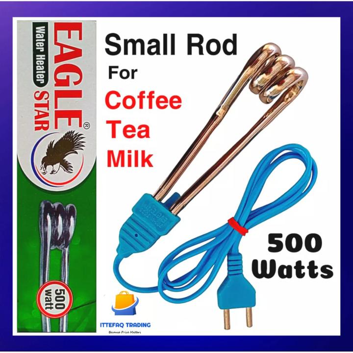 Electric Water Heating Rod Mini Portable 500 Watts For Coffee, Tea Maker, Milk Boiler