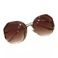 Sandmdm 2024 Luxury Round Gradient Sunglasses Women Metal Curved Temples Eyewear Ocean Rimless Fashion Sun Glasses Ladies UV400. 