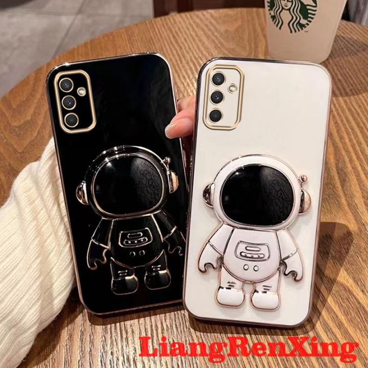 Casing Tecno Pova 4 Pro Tecno Pova 4 4G 2023 back cover phone case softcase electroplated silicone shockproof protector smooth protective bumper cover new design astronaut with Holder ddyhy02