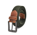 Longer Elastic Belts For Men Woven Braided Fabric Stretch Casual Belts. 