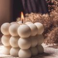 Scented Bubble Cube Candle, 3x3 Modern Design, High-Quality Wax, Relaxing Fragrance, Home Decor. 