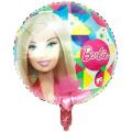 Barbie shape round foil balloon 16inch. 