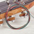 Durable 6 Strings Acoustic Guitar Strings Rainbow Colorful Guitar Steel Strings Red Anti Oxidation Coating Folk Guitar Strings 6 Strings Guitar. 