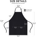 Pack of 2pcs Black Kitchen Aprons with 2 Pockets Durable Personalized Apron for BBQ Kitchen Cooking Baking Crafting Restaurant. 