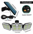 3 head Solar Lights Outdoor Motion Sensor with Remote Control [3 Modes] Outdoor Lighting Solar Powered Waterproof IP65 Wall Light for Garden with 5M Cable Beam Angle. 