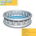5 Ft Bestway Inflatable Space Ship Swimming Pool For Kids Summer Season Swimming Pools Party With Inflatable Pool, Family Fun Indoor & Outdoor Kids Water Games, Swim, Play, Bath Pool, Easy Drain & Enjoy Summers Swimming Pool For Toddler & Kids Code: 51080. 