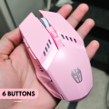 【6 Buttons】 Gaming Mouse RGB with 3200dpi - Breathing LED Light Wired Optical Mouse with Mouse Pad for PC, Computer, Gaming, Laptop, Pubg, Mobile - Pink Color for Girls by FunBug. 