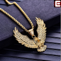 Rajpoot Garments 2.0 Presents Again EMPIRON SILVER AND GOLDEN STAINLESS STEEL EAGLE LOCKET FOR MEN | NECKLACE FOR BOYS AND MEN.. 