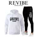 REVIBE - White Gangster Printed Tracksuit For Men - Hoodies For Men. 