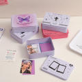 Tinplate Storage Box Cartoon Bear Photocards Small Card Tin Storage Box Cans Coin Earrings Headphones Case Jewelry Collect Boxes. 
