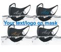 Name/Logo/text on Ninja Mask/black mask. 