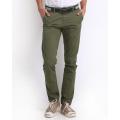 Olive Green Cotton Men's Chino Slim Fit. 