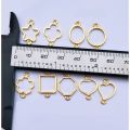Mini Alloy Bezel Double Loops Open Bezel Hollow Frame Pendants For Necklace Bracelet Earrings Epoxy Resin. 