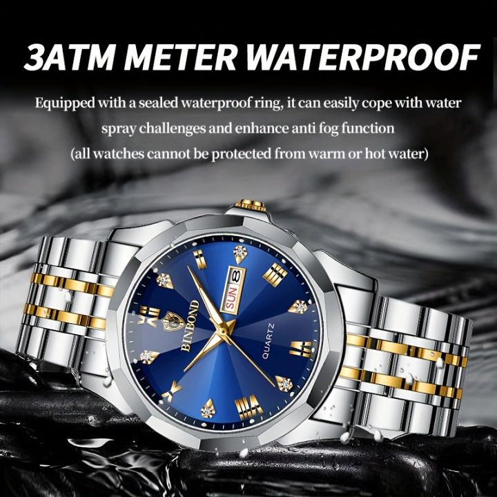 BINBOND%20Men's%20Wristwatch,%20Waterproof%20Luminous%20Date%20Week%20Stainless%20Steel%20Quartz%20Watch,%20Ideal%20choice%20for%20Gifts%20-%20Image%203