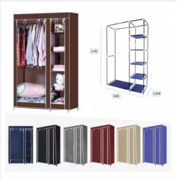 Wardrobe%20Foldable%20and%20Movable%20Cloth/Fabric%20Wardrobe%20with%20Zip%20Up%20Collapsible%20Cupboard%20-%202%20Door%20-%20Image%207