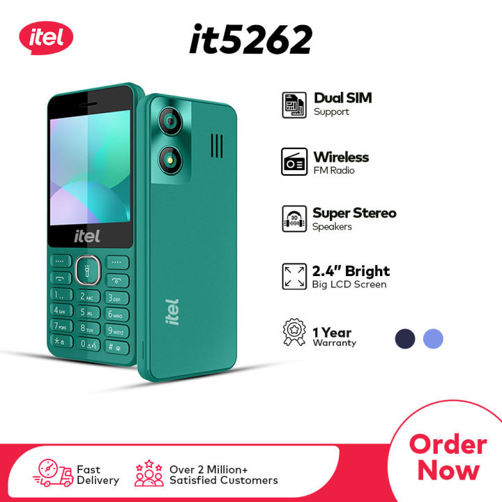 itel it5262 Feature Phone | 2.4″ Bright Big Screen | 2,000mAh Big Battery | 2,000 Contacts Memory | Super 3D Sound Box | Smart Camera | PTA Approved & 12 Month's Official Warranty