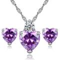 Imported High Quality Heart Zircon Jewellery Set For Women Girls - JMN29E53. 