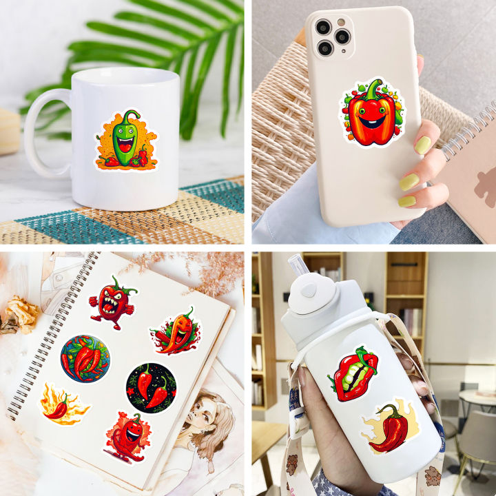 50Pcs%20Chili%20Pepper%20Hot%20Spicy%20Cute%20Cartoon%20Waterproof%20Vinyl%20Stickers%20for%20phone%20Water%20Bottles%20Laptop%20Suitcase%20-%20Image%202