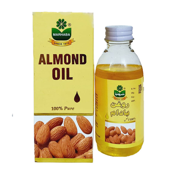 Almond Oil 50ml by Marhaba - Badam Roghan - 100% Original, Fresh and Pure Badaam ka Tail - بادام روغن