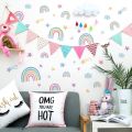 Cartoon Rainbow Cloud Luminous Wall Sticker/ Glow In The Dark Stars Stickers Decals For Kids Rooms Bedroom Home Decortion. 