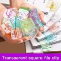 【NEW】 5Pcs/Set Transparent File Binder Paper Clips Multi-Functional Data Storage Finishing Classification Clip Schoo Office Supplies. 