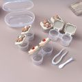 New Cartoon Animal Lens Storage Box Bear Travel Set Lens Partner Box Contact Lens Container Outdoor Travel. 