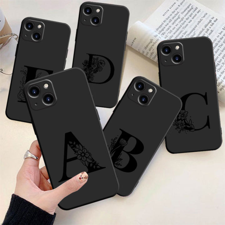Letter A B C D E F G Case For iPhone 15 14 13 12 11 Pro Max Plus 13 Mini X XR XS MAX 8 7 6 Plus TPU Fundas Phone Cover Coque