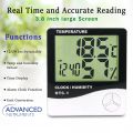 HTC-1 Indoor Room Lcd Electronic Temperature Humidity Meter Digital Thermometer Hygrometer Weather Station Alarm Clock For Baby Room , Egg Incubator , Birds ,. 