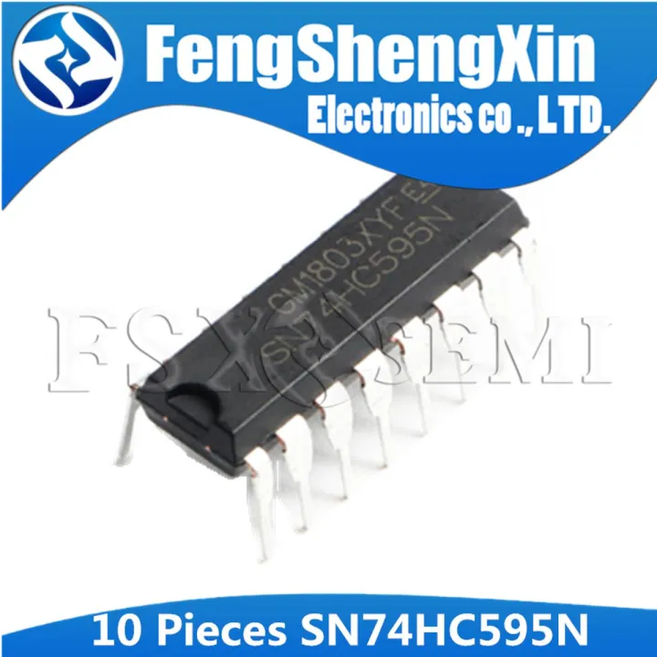 Produktbild von 10x 74HC595 Schieberegister – SN74HC595N, DIP-16, 8-Bit, 34 Ns, Für Logikschaltungen & Arduino